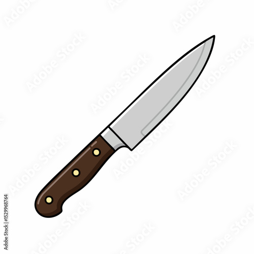 Classic Kitchen Chef Knife Illustration