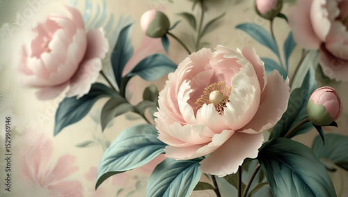 bouquet of pink tulips pink vintage roses background wallpaper