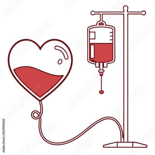 Syringe With Blood, Blood Donor Day with love