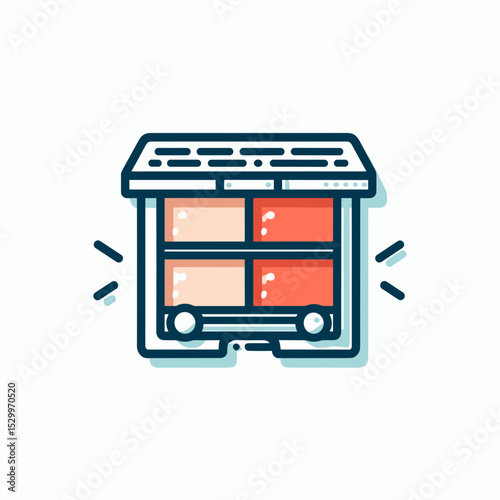 Cosmetic palette with four colorful shades, vibrant illustration on white background, copy space