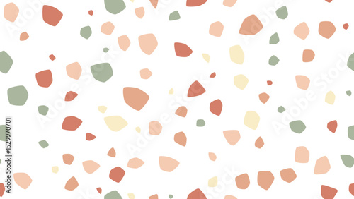 Terrazzo Seamless Vector Pattern - Boho Mid-Century Pebbles