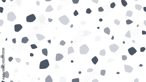 Terrazzo Seamless Vector Pattern - Boho Mid-Century Pebbles