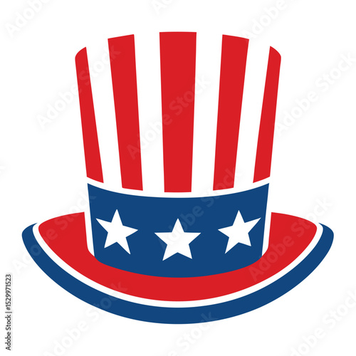 Patriotic Uncle Sam Hat for USA Independence Day Celebration with Stars and Stripes