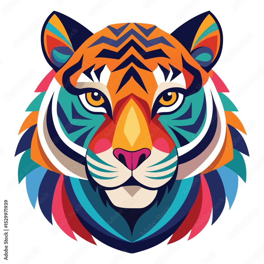 Obraz premium Colorful tiger face