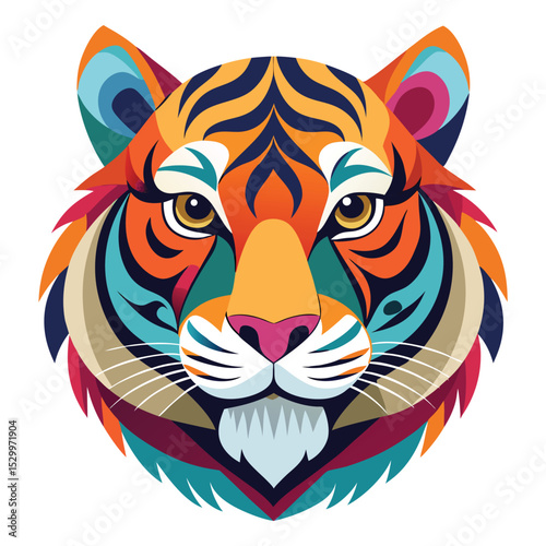 Colorful tiger face
