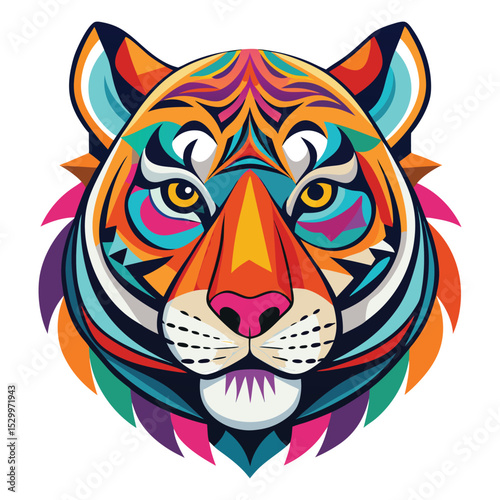 Colorful tiger face