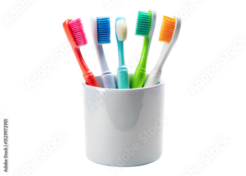 Plastic toothbrush holder  isolated on white background