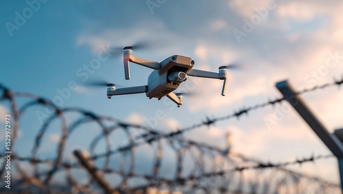 Surveillance drone over restricted zone