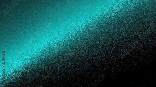 Dynamic granular background with diagonal black to vibrant teal color gradient