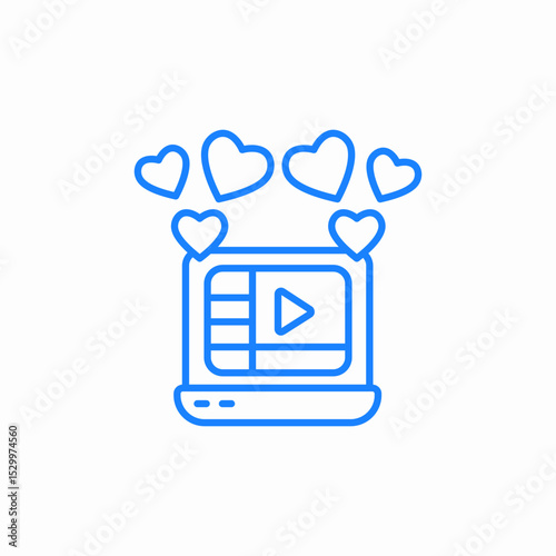 romantic movie media icon sign vector