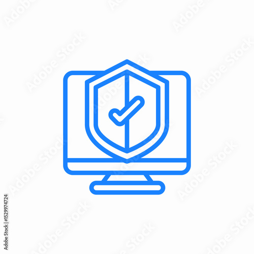 secure desktop icon sign vector