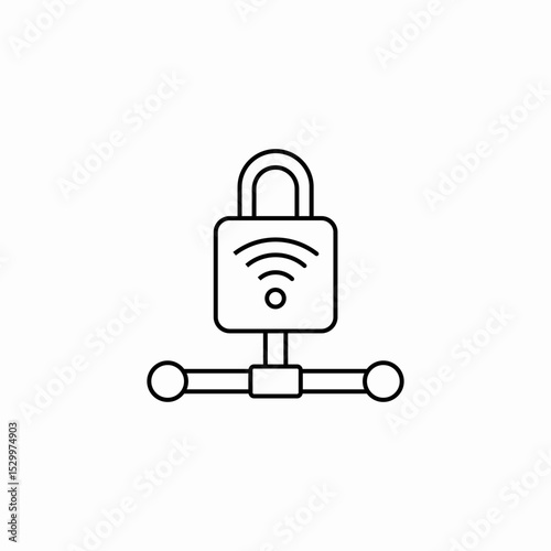 smart lock network icon sign vector