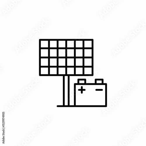 solar battery icon sign vector