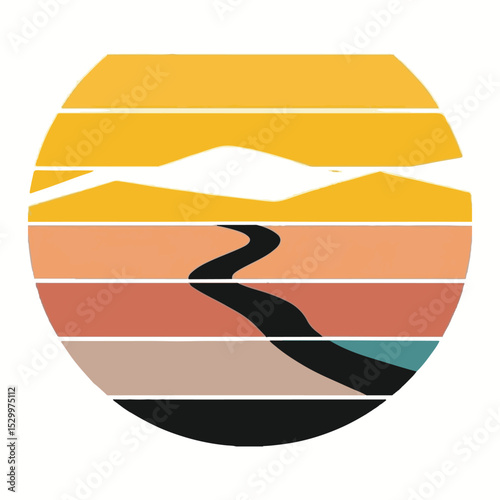 River scene vector.