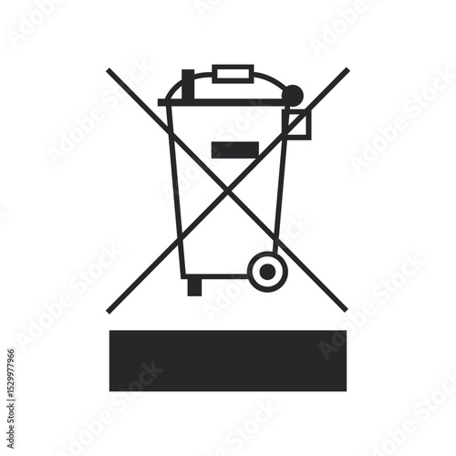 WEEE TRASH BINICON VECTOR SIGN