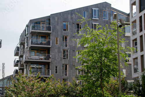 Canvas Print Modern Apartments with Cool Architecture at Sørenga, Oslo Waterfront