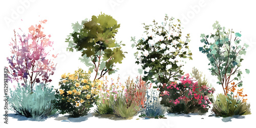 Collection of Diverse Flowers and Plants: A Vibrant Garden Display. lavender flowers transparent background png
