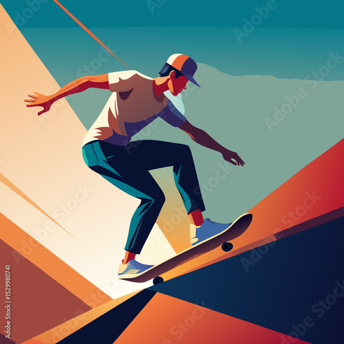 Athletic Skateboarder