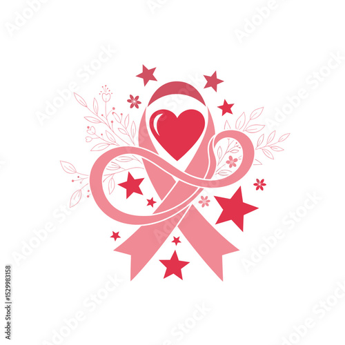Breast Cancer Awareness Support Ribbon