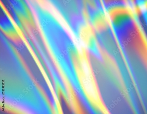 Abstract blue holographic background with light refraction effect. Diffused light