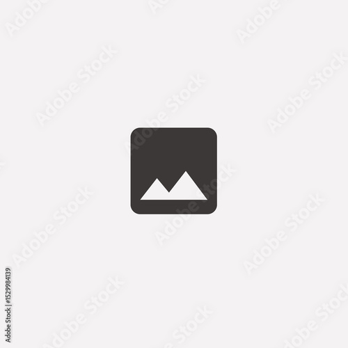 Minimalist Mountain Peak Icon: A Simple Graphic Design Element