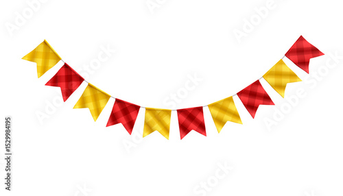 Bandeirinhas de São João Festa Junina Elemento 3D Isolado