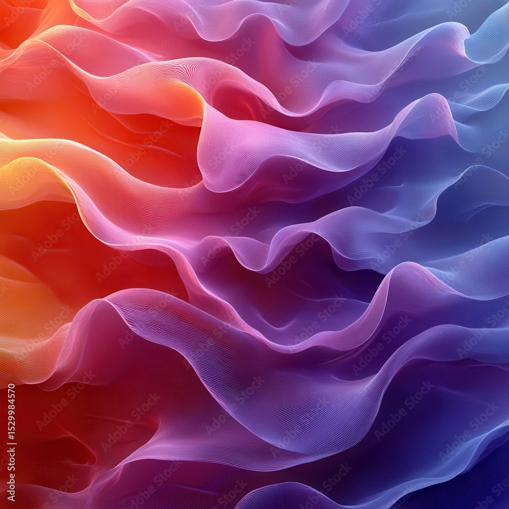 Obraz premium A vibrant, abstract canvas of undulating, pastel-hued forms, rendered through the magic of generative AI, evoking a sense of tranquility and ethereal beauty. 