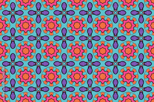 Seamless Luxury Shape Template Fashion Graphic Wallpaper Texture Symmetric Textile Art Geometric Interior Decoration Design Fabric Endless Digital Perspective Background Cloth Visual Tile Pattern.