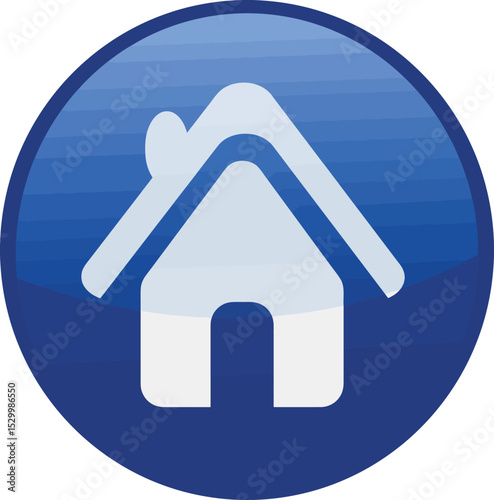 Home Sweet Home Icon: A simple, elegant illustration of a house icon, representing home, shelter, and the concept of dwelling within a comforting, protective circle.