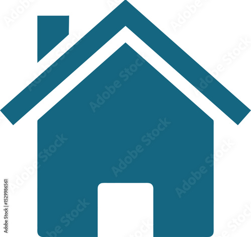 Teal House Icon: A simple yet effective teal-colored house icon, representing home, family, and property. Perfect for websites, apps, and presentations. 