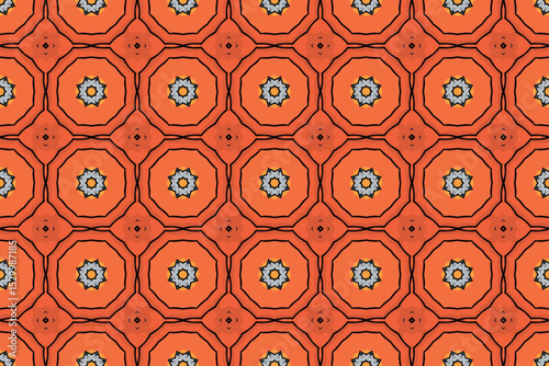 Seamless Luxury Shape Template Fashion Graphic Wallpaper Texture Symmetric Textile Art Geometric Interior Decoration Design Fabric Endless Digital Perspective Background Cloth Visual Tile Pattern.