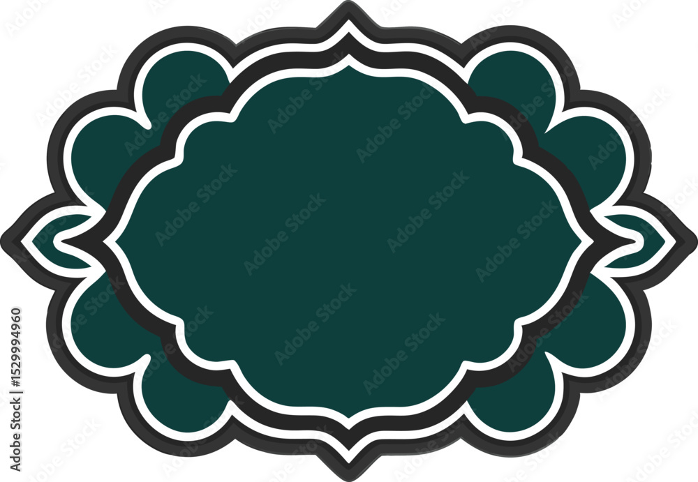 Elegant teal and black frame with decorative border for design or label elements Elegant teal and black frame with decorative border for design or label elements