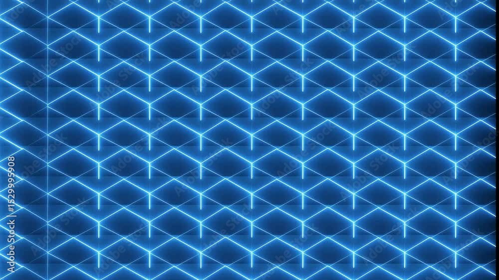 Abstract motion background with glowing blue neon lines moving diagonally across the frame at high speed.   abstract blue geometric pattern background.