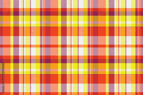 Various seamless tartan texture, panjabi plaid textile pattern. Motif background check fabric vector in red and bright colors.