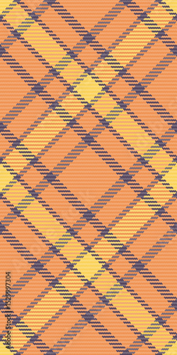 Dog tooth check tartan background, ceremony seamless plaid textile. Slim texture fabric vector pattern in orange and pastel colors.