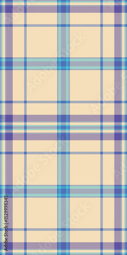 Revival pattern tartan textile, grungy fabric plaid texture. Kid seamless background check vector in light and blue colors.