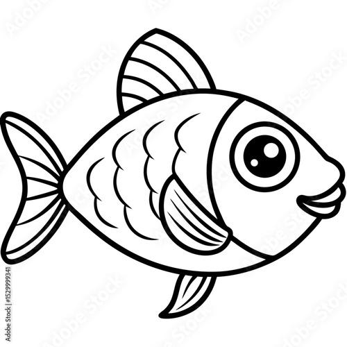 Four-Eyed Fish Vector on White