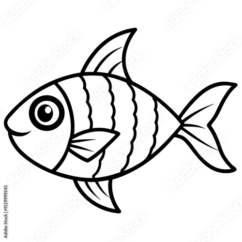 Four-Eyed Fish Vector on White