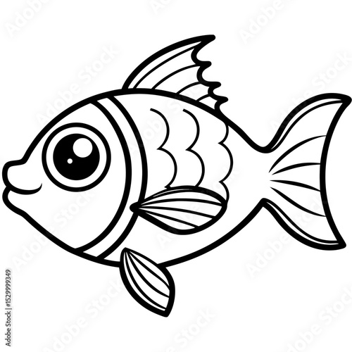 Four-Eyed Fish Vector on White