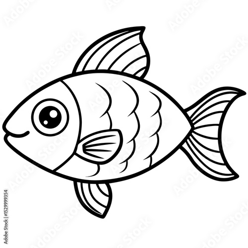 Four-Eyed Fish Vector on White