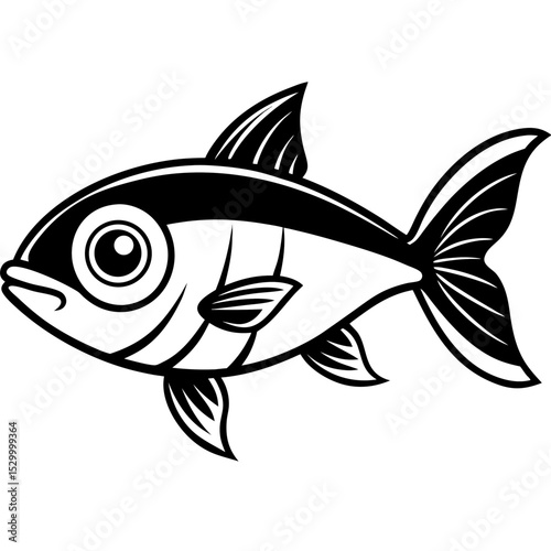 Four-Eyed Fish Vector on White