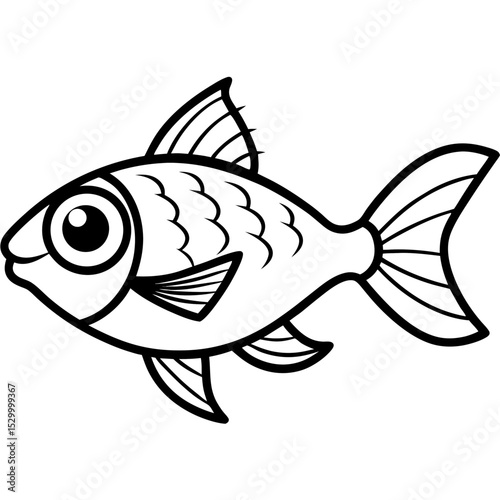 Four-Eyed Fish Vector on White