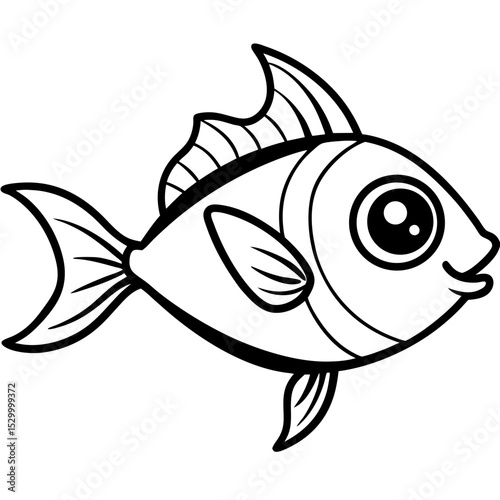 Four-Eyed Fish Vector on White