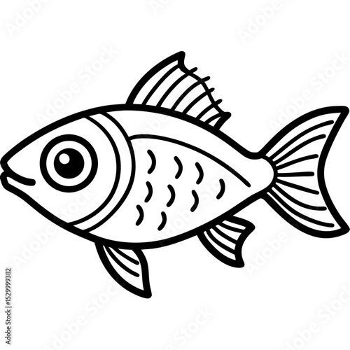 Four-Eyed Fish Vector on White