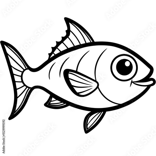 Four-Eyed Fish Vector on White