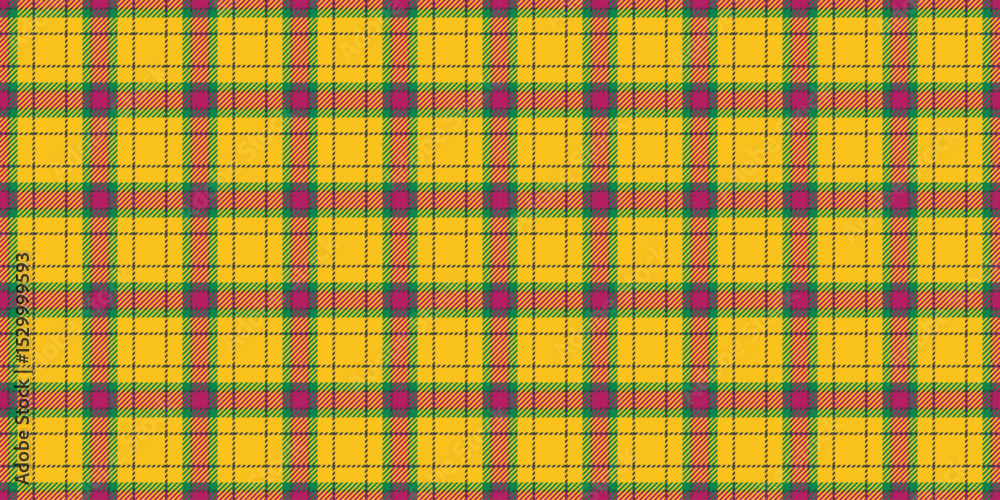 Obraz premium Naked background check tartan, model textile texture vector. Tissue seamless fabric plaid pattern in amber and green colors.