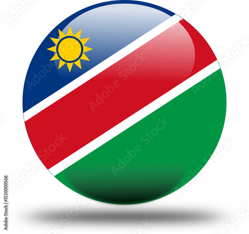 Free Download Flag of Namibia – 3D Circular Icon in High Resolution PNG Format	 - GFXLoad