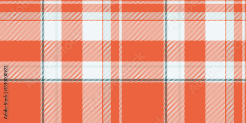 Vibrant coral and white plaid pattern.  Perfect for autumnal designs, textiles, and website backgrounds.  This seamless texture evokes warmth and comfort, ideal for creating cozy and stylish visuals.