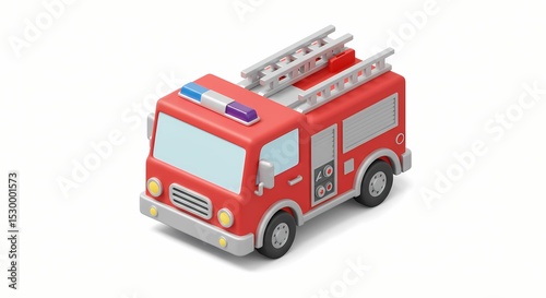 Cartoon Fire Truck: Emergency Vehicle Illustration