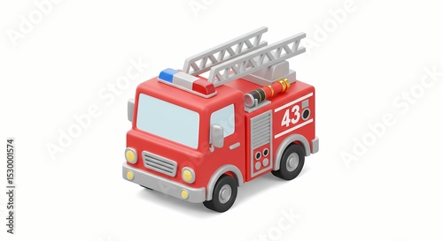 Toy Fire Truck: Emergency Vehicle Illustration